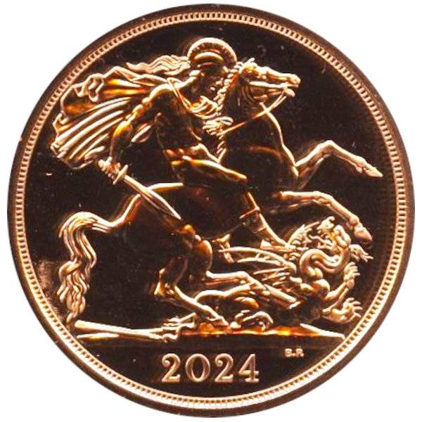 Two Pound double Coronation Sovereign King Charles - 2024 Bild von Two Pound double Coronation Sovereign King Charles - 2024