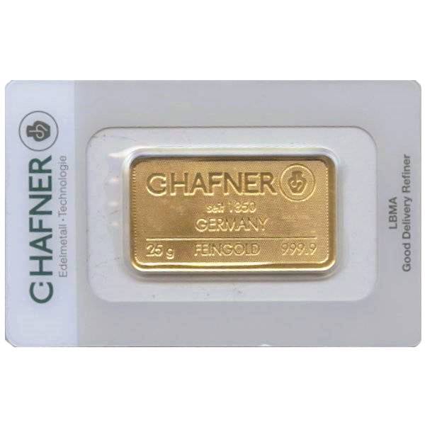 25 Gramm Goldbarren - C.HAFNER Bild von 25 Gramm Goldbarren - C.HAFNER