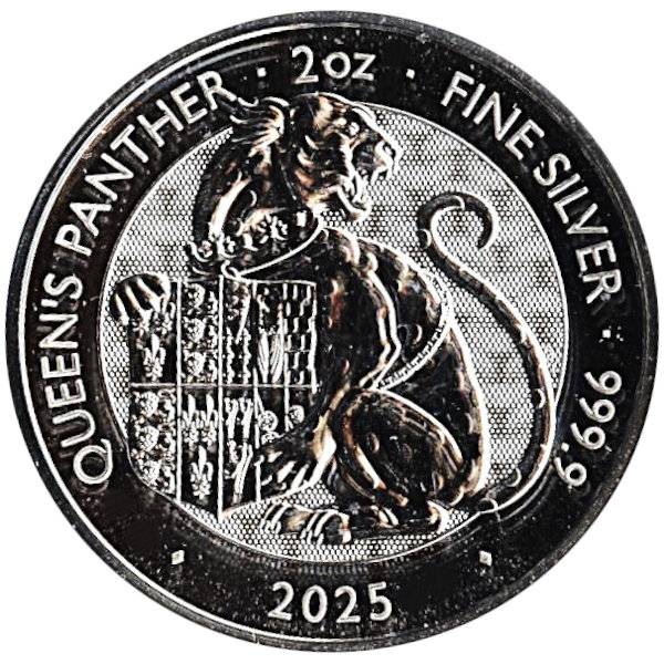 2 oz Silber Tudor Beasts - Queen´s Panther 2025 - MwSt.19% Bild von 2 oz Silber Tudor Beasts - Queen´s Panther 2025 - MwSt.19%