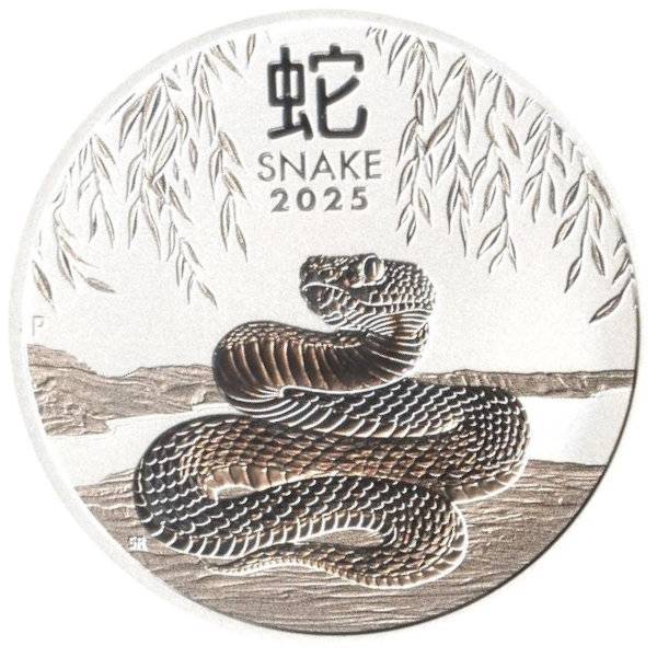 2 oz Lunar III Silber - Schlange 2025 - 19% MwSt. Bild von 2 oz Lunar III Silber - Schlange 2025 - 19% MwSt.