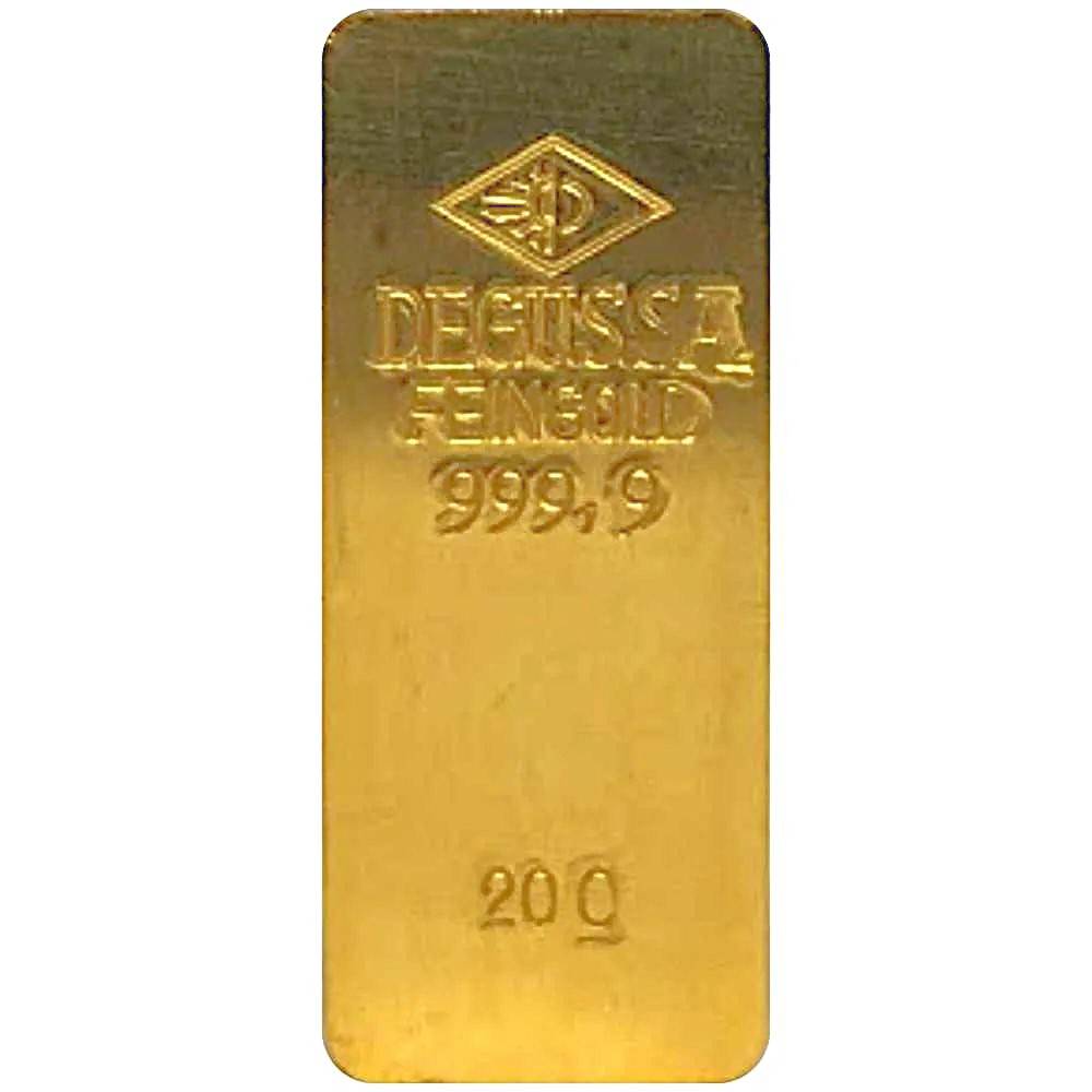 20 g Goldbarren - Degussa - Sargbarren Bild von 20 g Goldbarren - Degussa - Sargbarren