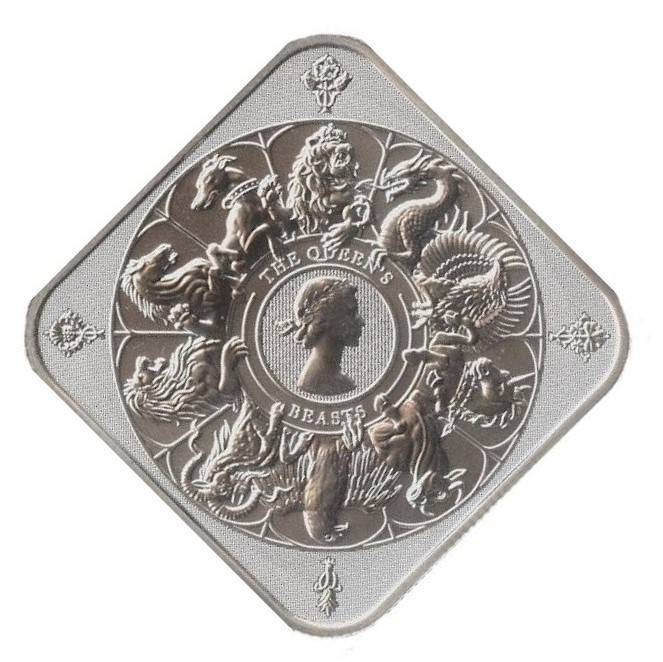 1 oz The Queens Beasts - Silberbarren Quadrat - 19% MwSt. Bild von 1 oz The Queens Beasts - Silberbarren Quadrat - 19% MwSt.
