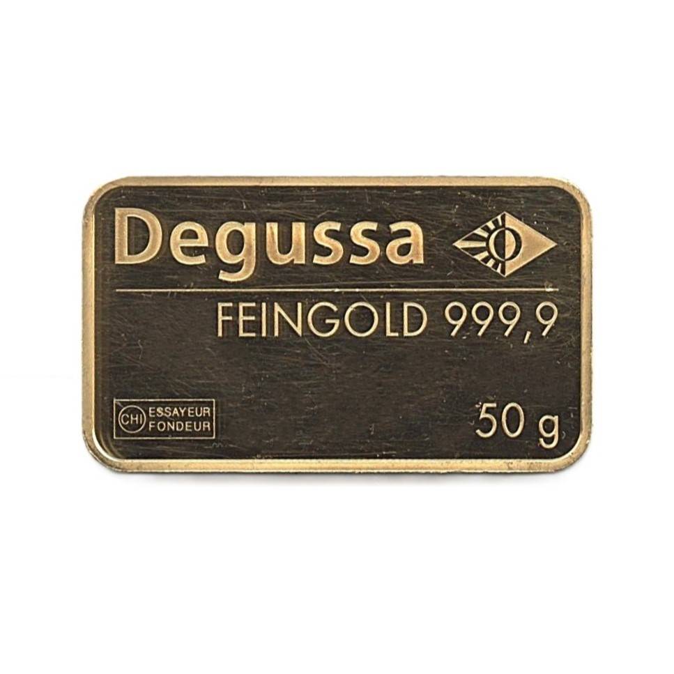 50 g Goldbarren - Degussa - gebraucht Bild von 50 g Goldbarren - Degussa - gebraucht
