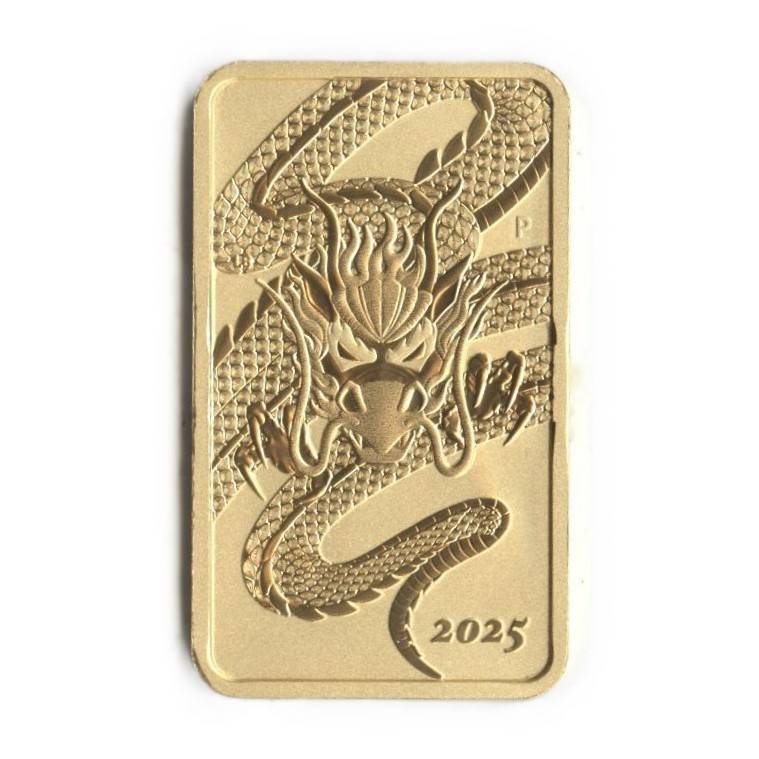 1 oz Gold Münzbarren - Rectangular Dragon 2025 Bild von 1 oz Gold Münzbarren - Rectangular Dragon 2025