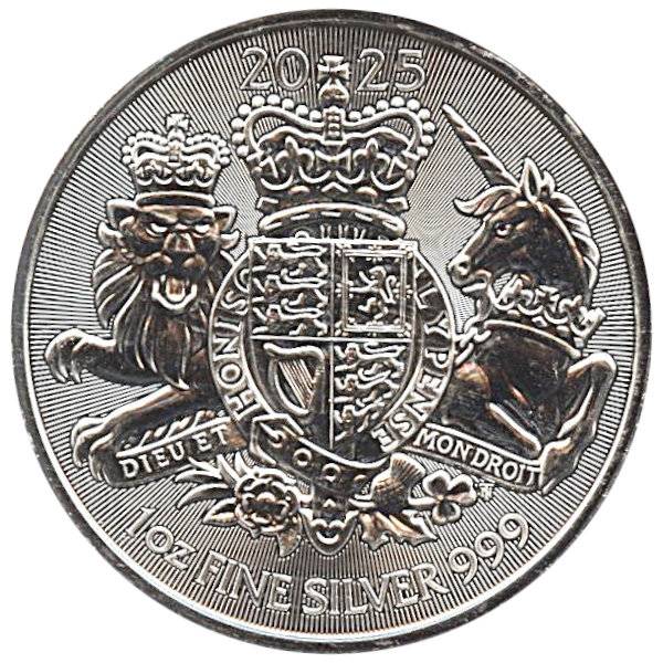 1 oz Royal Arms Silber - 2025 -19% MwSt. Bild von 1 oz Royal Arms Silber - 2025 -19% MwSt.