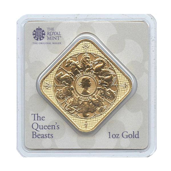 1 oz The Queens Beasts - Goldbarren Quadrat Bild von 1 oz The Queens Beasts - Goldbarren Quadrat