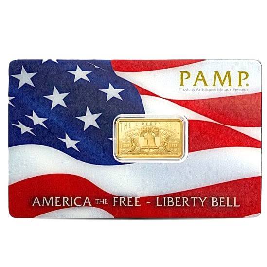 5 g Goldbarren - PAMP - America The Free Liberty Bell Bild von 5 g Goldbarren - PAMP - America The Free Liberty Bell
