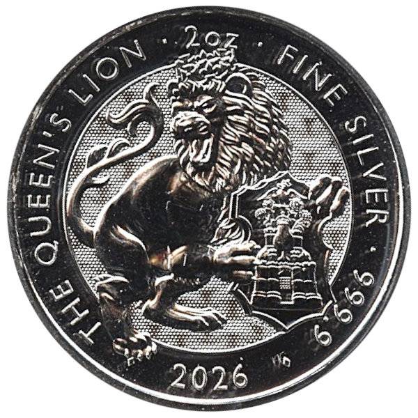 Bild von 2 oz Silber Tudor Beasts - Queens Lion - 2026 - MwSt.19%