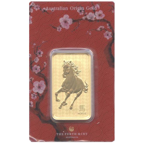 Bild von 1 oz Goldbarren Perth Mint - Lunar Pferd