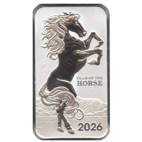 Bild von 1 oz Silberbarren - Lunar Pferd