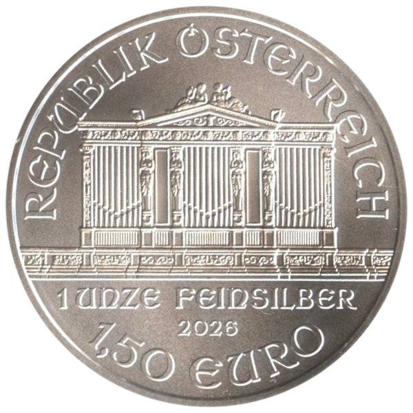 Bild von 1 oz Philharmoniker Silber - 2026 - 19% MwST