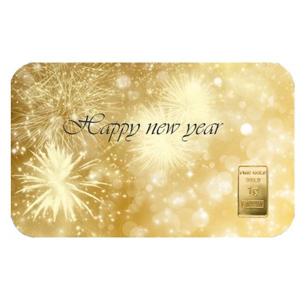 Bild von Geschenkmotivbarren - 1 g Goldbarren Heimerle + Meule - Ein gutes neues Jahr
