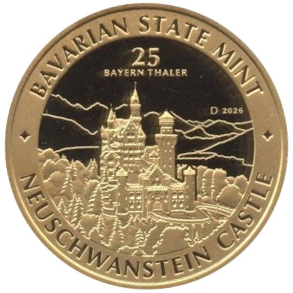 Bild von 1/4 oz Gold Bayern Thaler - Schloss Neuschwanstein 2026