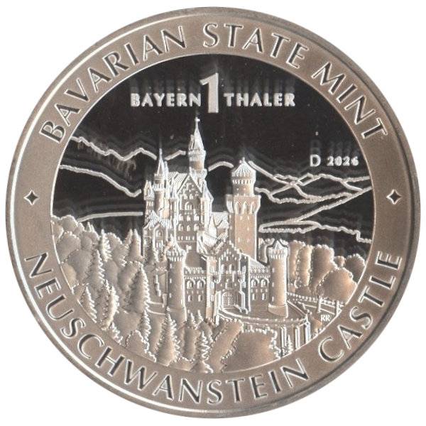 Bild von 1 oz Silber Bayern Thaler - Schloss Neuschwanstein 2026 - 19% MwSt