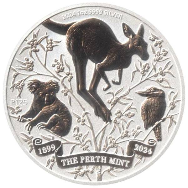 Bild von 1 oz Silber Australien 125 Jahre Perth Mint 2024 - differenzbesteuert