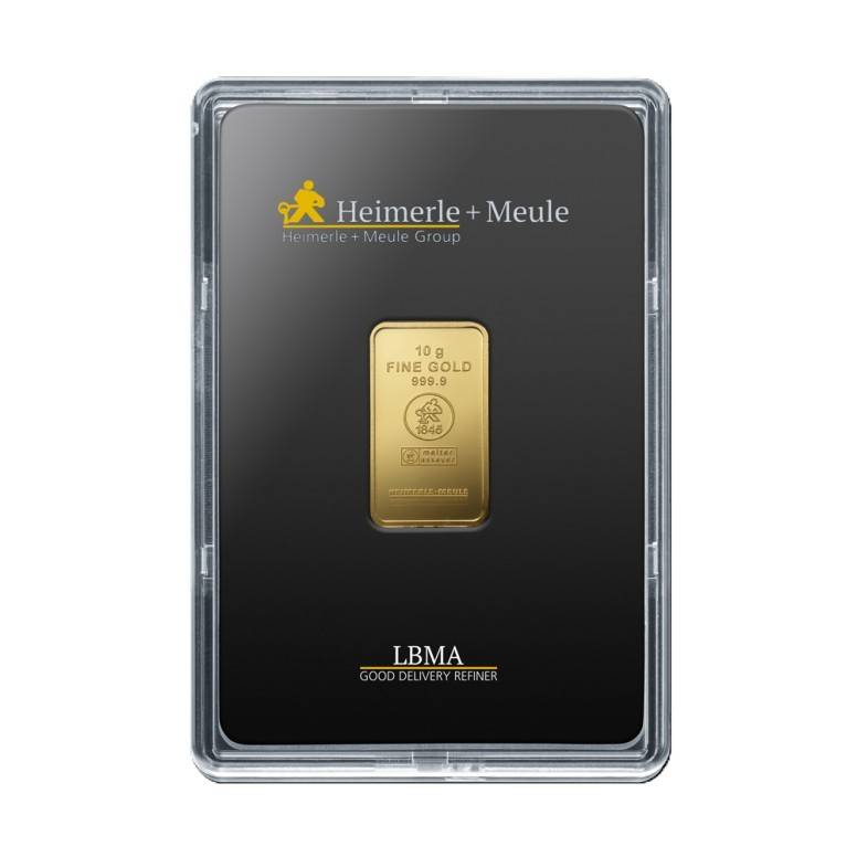 Bild von 10 g Goldbarren - Heimerle + Meule geprägt