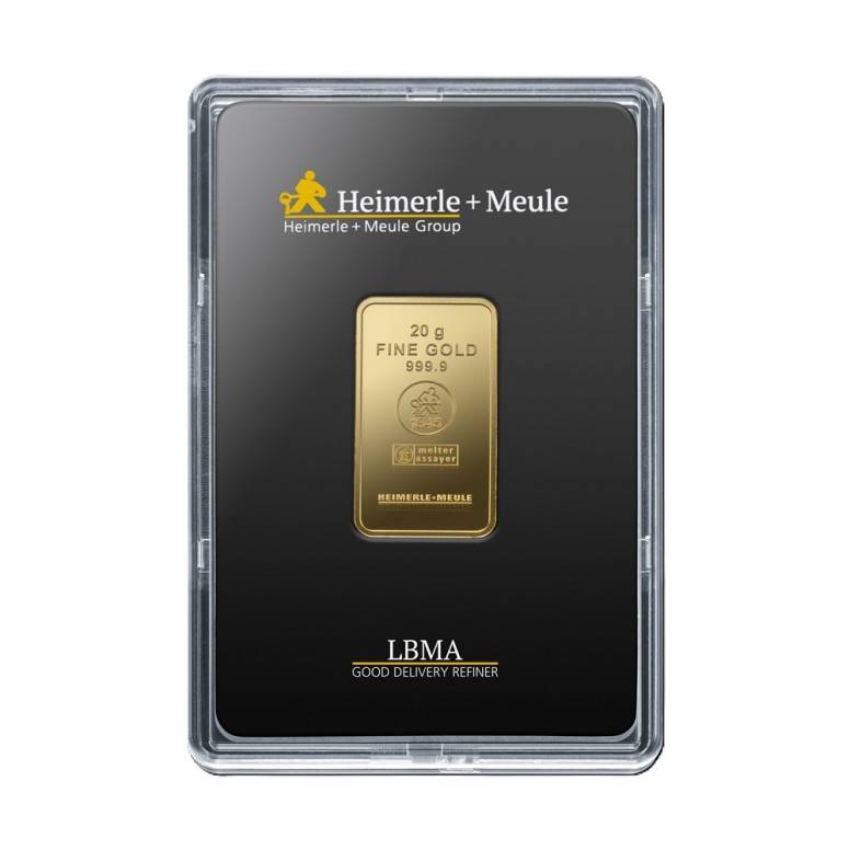 Bild von 20 g Goldbarren - Heimerle + Meule geprägt