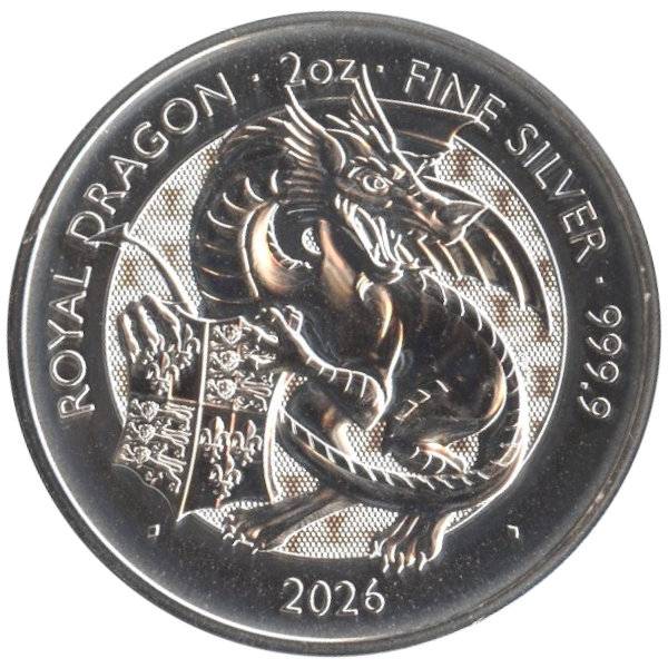 Bild von 2 oz Silber Tudor Beasts - Royal Dragon - 2026 - MwSt.19%