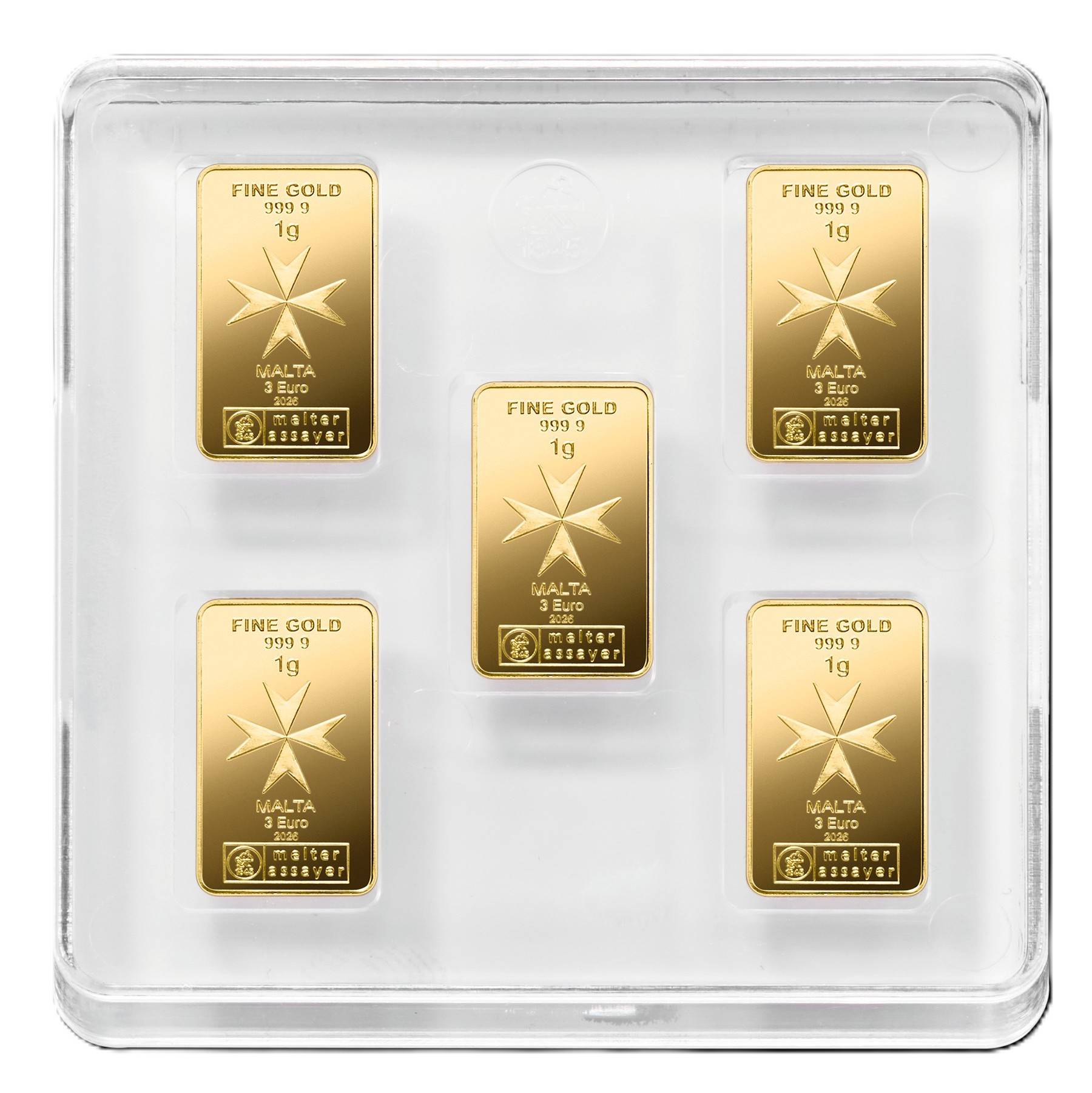 Bild von 10 x 1 g Gold Malta Coinbar Card - Heimerle & Meule - 2026