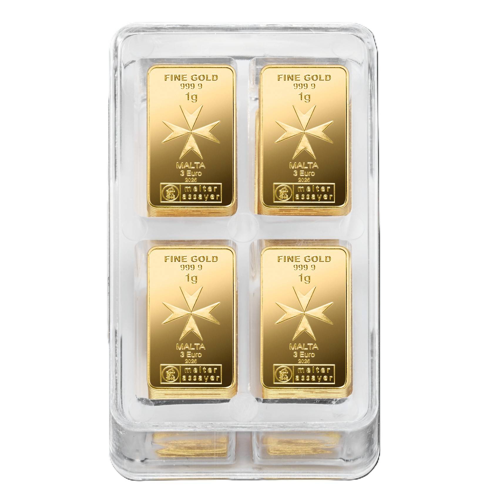 Bild von 100 x 1 g Gold Malta Coinbar Card - Heimerle & Meule - 2026