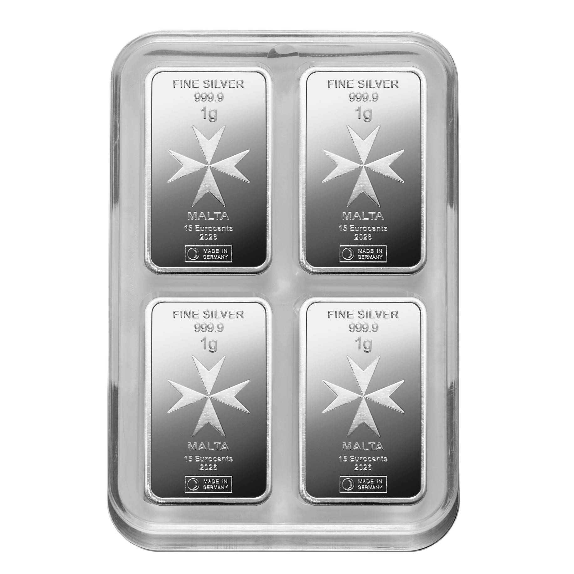 Bild von 50 x 1 g Silber Malta Coinbar Card - Heimerle & Meule - 2026