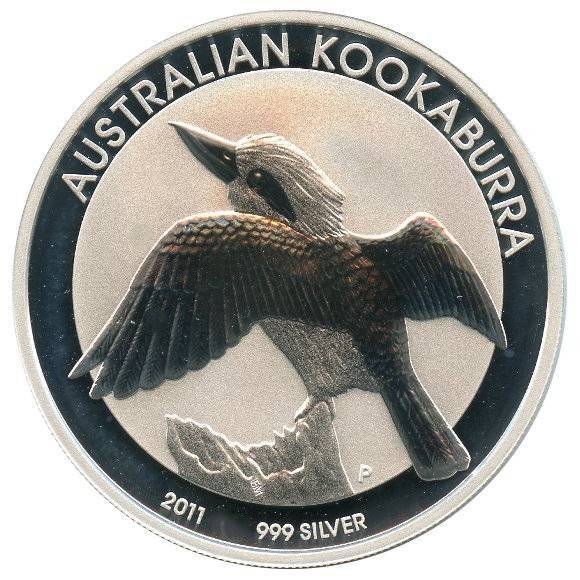 Bild von 10 oz Silber Kookaburra - 2011 - 19% MwSt.