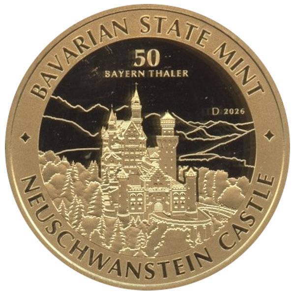 Bild von 1/2 oz Gold Bayern Thaler - Schloss Neuschwanstein 2026