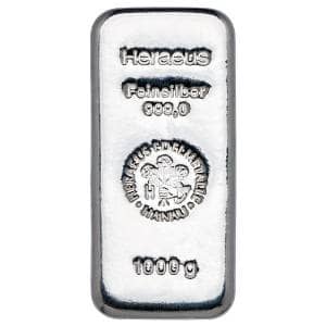 Bild von 1 Kilo Silberbarren - Heraeus