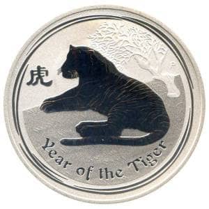 Bild von 1 oz Lunar II Silber - Tiger 2010