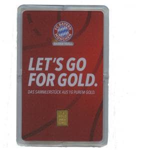 Bild von Geschenkmotivbarren - 1 g Goldbarren - FC Bayern Basketball