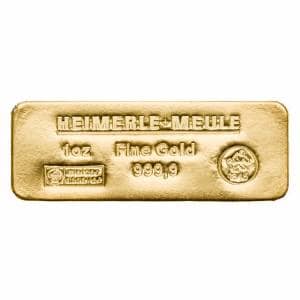 Bild von 1 oz Goldbarren - Heimerle + Meule Sargbarren