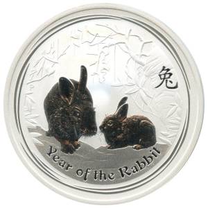 Bild von 2 oz Lunar II Silber - Hase 2011