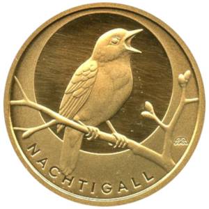 Bild von 20 Euro 2016 Heimische Vögel - Nachtigall Gold - J - mit Box und Zertifikat