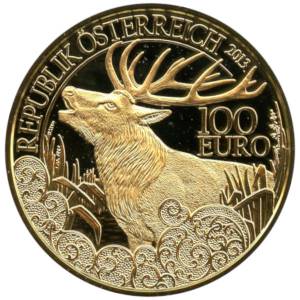 Bild von 100 Euro Gold Wildtiere - Der Rothirsch PP