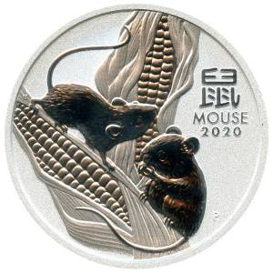 Bild von 5 oz Lunar III Silber - Maus 2020