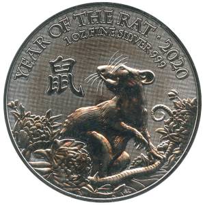 Bild von 1 oz Silber Lunar UK - 2020 Ratte