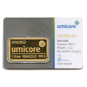 Bild von 1 oz Goldbarren - Umicore