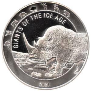 Bild von 1 oz Silbermünze Giganten der Eiszeit - Wollnashorn 2021