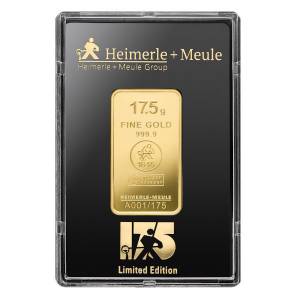 Bild von 17,5 g Jubiläumsbarren Gold Heimerle+Meule geprägt