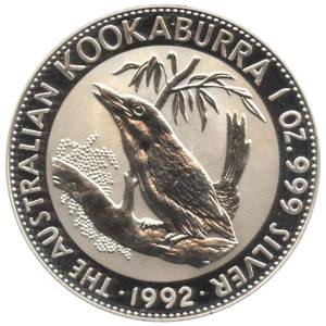 Bild von 1 oz Silber Kookaburra - 1992
