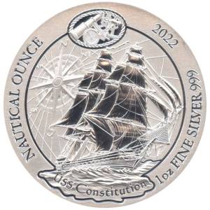 Bild von 1 oz Ruanda Nautical Silber - USS Constitution 2022