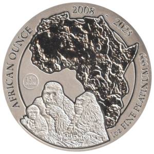 Bild von 1 OZ Platinmünze Ruanda Berggorilla 2023 - 15 Jahre Jubiläum