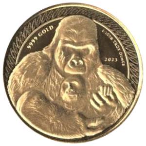Bild von 1/10 oz Goldmünze Kongo Gorilla 2023