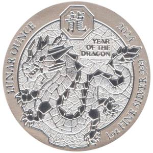 Bild von 1 oz Silber Ruanda Lunar Drache 2024