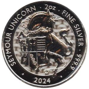 Bild von 2 oz Silbermünze Tudor Beasts Seymour Unicorn 2024