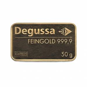 Bild von 50 g Goldbarren - Degussa - gebraucht