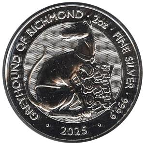 Bild von 2 oz Silber Tudor Beasts - Greyhound - 2025 - MwSt.19%