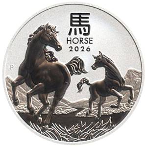 Bild von 1 oz Lunar III Silber - Pferd 2026 - 19% MwSt.
