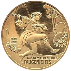 Bild von 100 Euro - 2025 - Leben eines Taugenichts -A- in der Schatulle mit Zertifikat