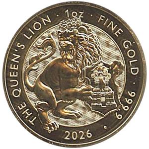 1 oz Gold Tudor Beasts Queen´s Lion 2026 Bild von 1 oz Gold Tudor Beasts Queen´s Lion 2026